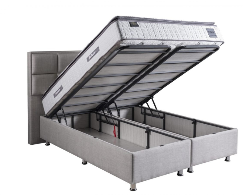Lit design boxspring coffre Bruxelles Barcelona grey 2