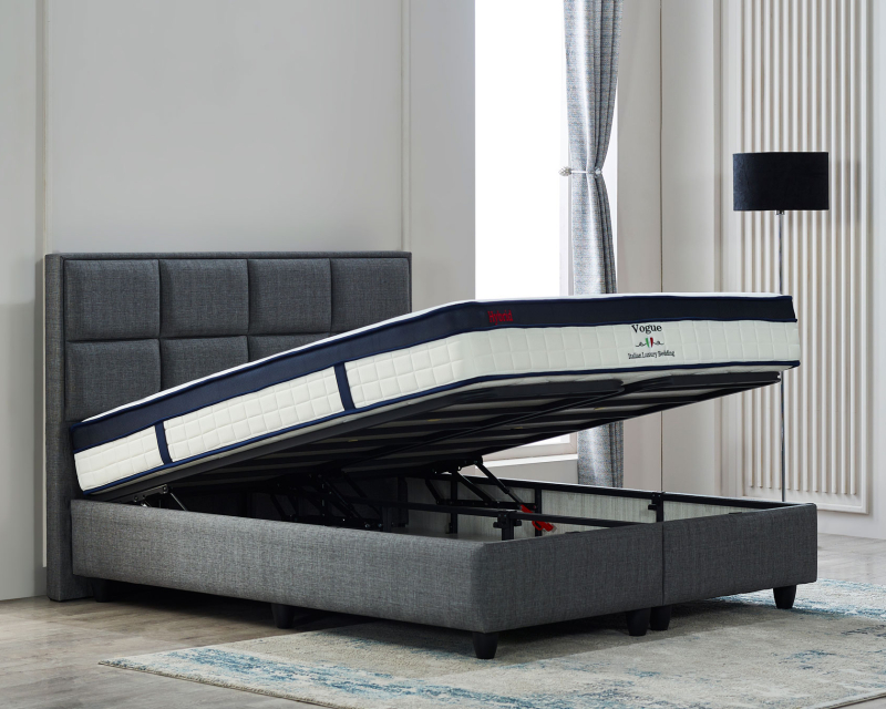 Lit design boxspring coffre Bruxelles Floria 2