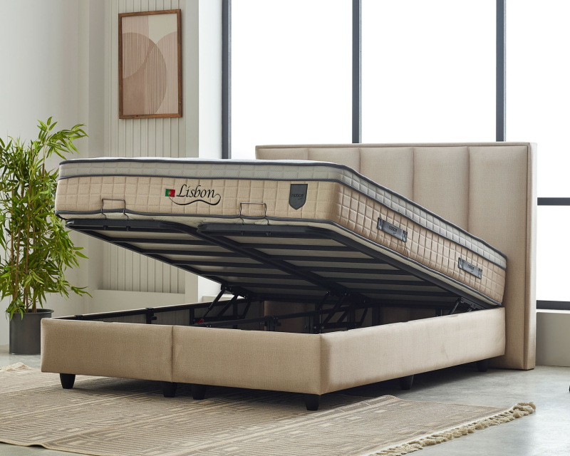 Lit design boxspring coffre Bruxelles Lizbon 5