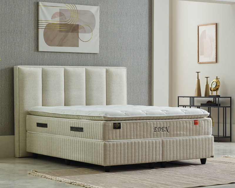 Lit design boxspring coffre Bruxelles Eden 1